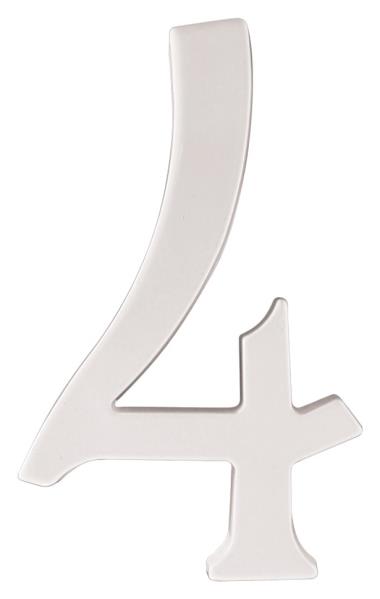 ZINC HOUSE NUMBER 4 WHITE 5-IN