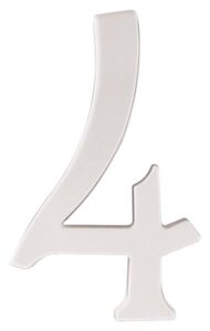 ZINC HOUSE NUMBER 4 WHITE 5-IN