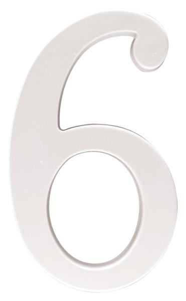 ZINC HOUSE NUMBER 6 WHITE 5-IN