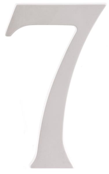 ZINC HOUSE NUMBER 7 WHITE 5-IN