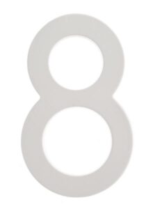 ZINC HOUSE NUMBER 8 WHITE 5-IN