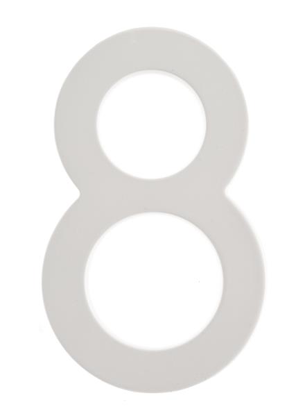 ZINC HOUSE NUMBER 8 WHITE 5-IN