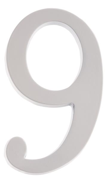 ZINC HOUSE NUMBER 9 WHITE 5-IN