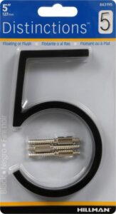 ZINC HOUSE NUMBER 5 BLACK 5-IN