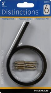 ZINC HOUSE NUMBER 6 BLACK 5-IN