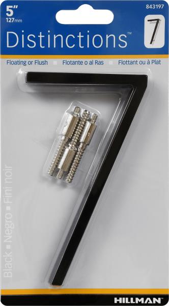 ZINC HOUSE NUMBER 7 BLACK 5-IN