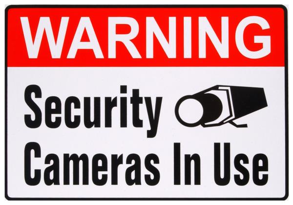 SIGN SECURITY CAMERA 4IN X 6IN