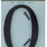 HOUSE NUMBER 0 CHROME BLACK 4 INCH
