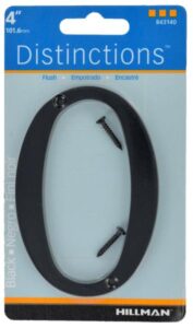HOUSE NUMBER 0 CHROME BLACK 4 INCH