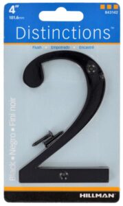 HOUSE NUMBER 2 CHROME BLACK 4 INCH