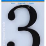 HOUSE NUMBER 3 CHROME BLACK 4 INCH