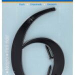HOUSE NUMBER 6 CHROME BLACK 4 INCH