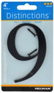 HOUSE NUMBER 9 CHROME BLACK 4 INCH