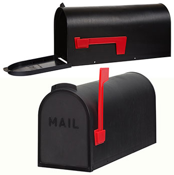 RURAL MAILBOX BLACK PLASTIC