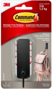 ADHESIVE HOOK MATTE BLACK MEDIUM