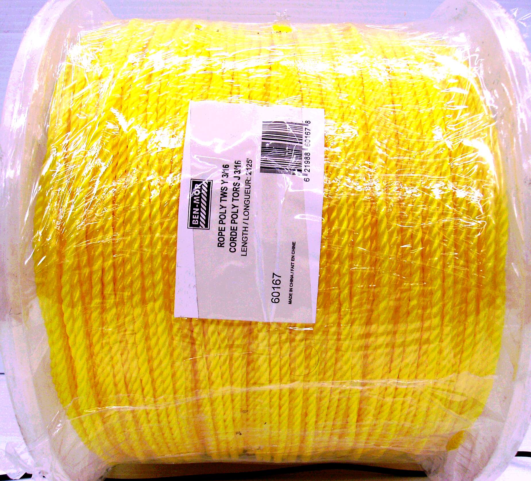 POLY ROPE TWIST YELLOW 3/16-IN