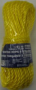 POLY ROPE TWIST YELLOW 1/4IN X 50FT