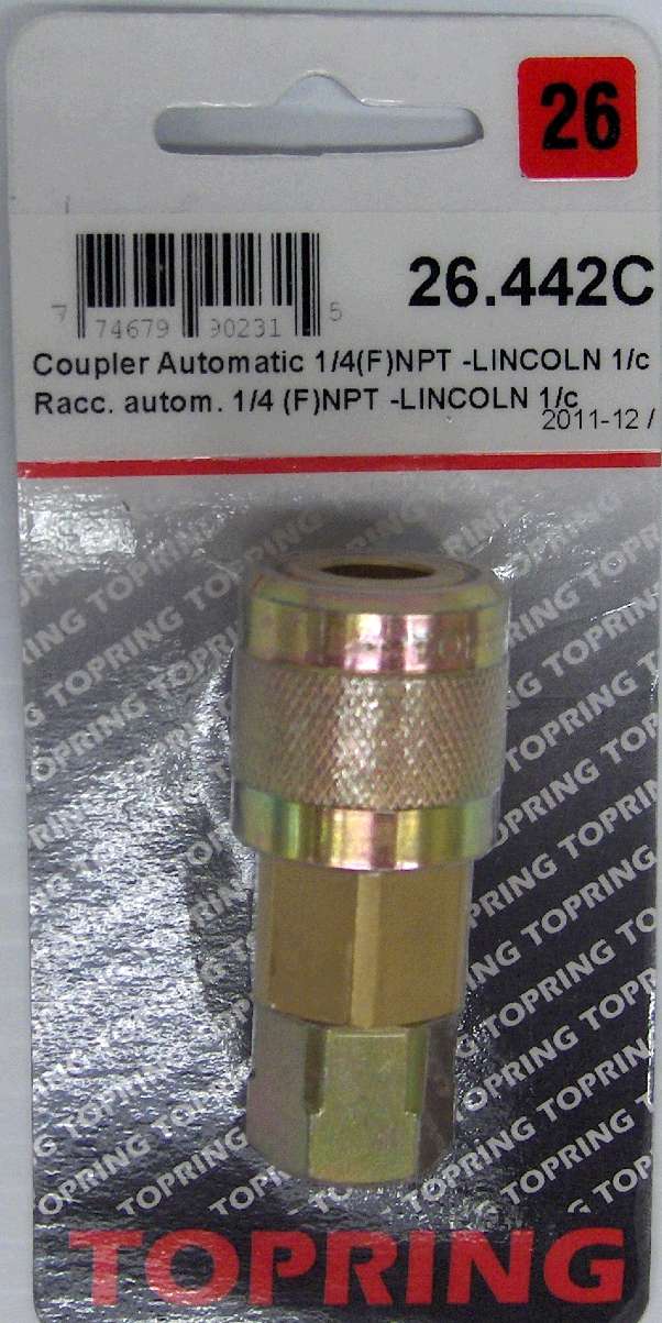 LINCOLN COUPLER 1/4-IN FNPT