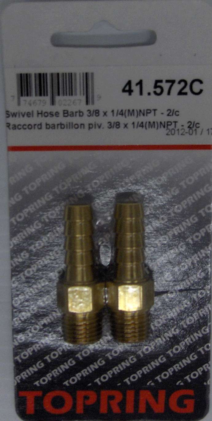 HOSE BARB SWIVEL 3/8 X 1/4-IN MNPT