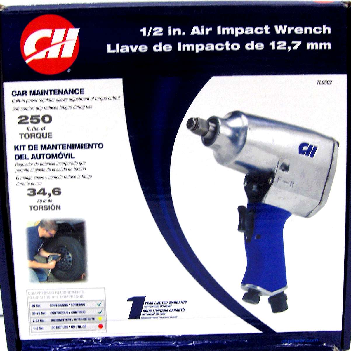 AIR IMPACT WRENCH 1/2-IN 250-FT/LB