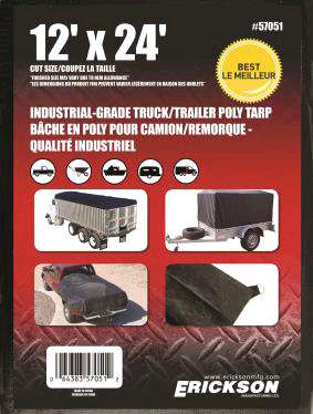 TRUCK TARP BLACK 12 X 24-FT