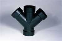 ABS WYE DOUBLE 45 DEGREE 3-IN