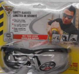 SAFETY GLASSES WRAP-AROUND CLEAR