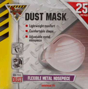 DUST MASK DISPOSABLE 25 PACK