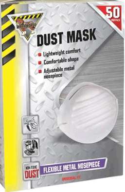 DUST MASK DISPOSABLE 50 PACK