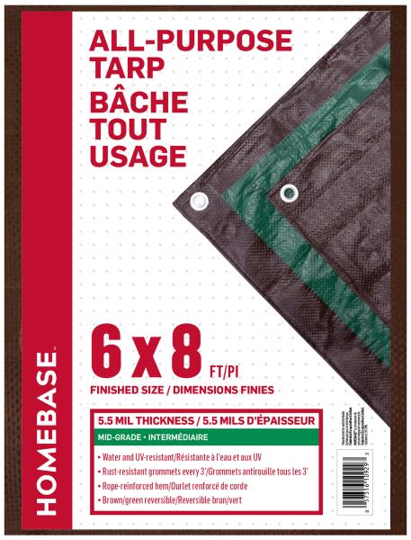 TARP MID GRADE BROWN/GREEN 6 X 8FT