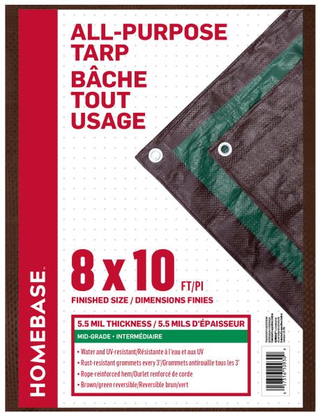 TARP MID GRADE BROWN/GREEN 8 X 10FT