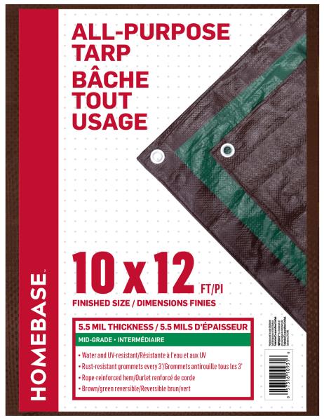 TARP MID GRADE BROWN/GREEN 10X12FT