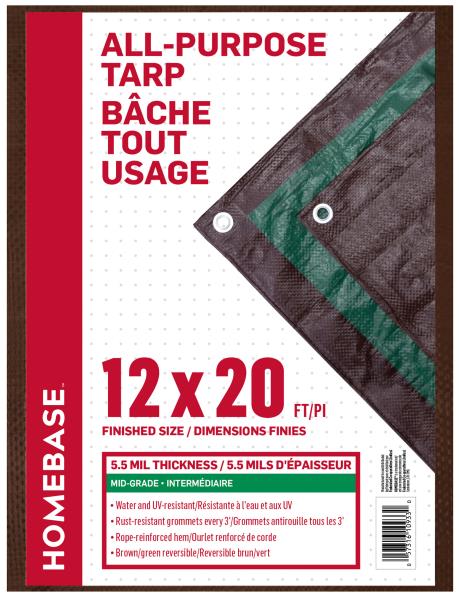 TARP MID GRADE BROWN/GREEN 12X20FT