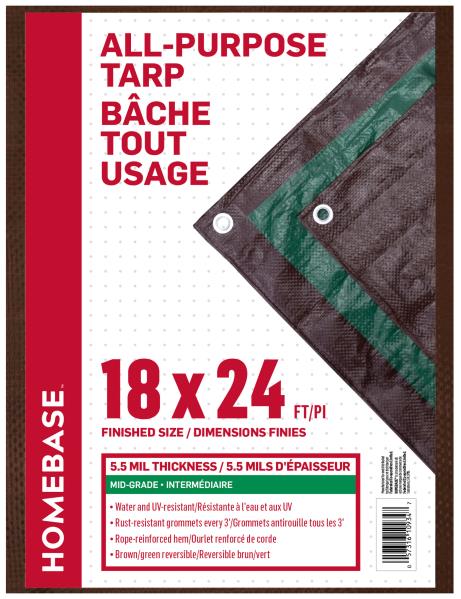 TARP MID GRADE BROWN/GREEN 18X24FT