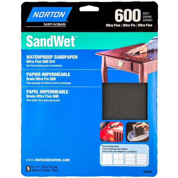 SANDWET SANDING SHEET 600 GRIT 5PK