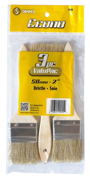 PAINT BRUSH CHIP BRISTLE 50MM 3 PK