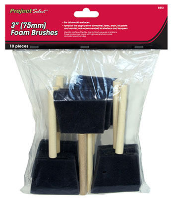 PAINT BRUSH FOAM 3-IN 10 PACK