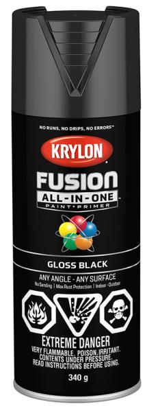 SPRAY PAINT GLOSS BLACK 340-GR