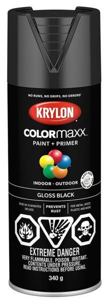 SPRAY PAINT GLOSS BLACK 340-GR