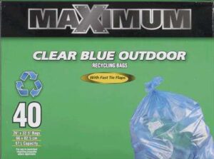 RECYCLING BAG 67-L CLEAR BLUE 40 PK
