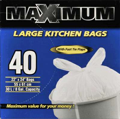 KITCHEN BAG LARGE 30-L 40 PACK
