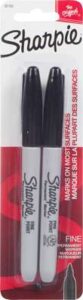 PERMANENT MARKER FINE TIP BLACK 2PK