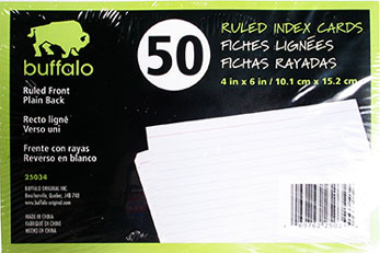 INDEX CARDS 4-IN X 6-IN 50 PACK