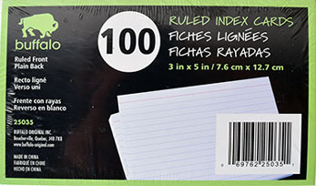 INDEX CARDS 3-IN X 5-IN 100 PACK