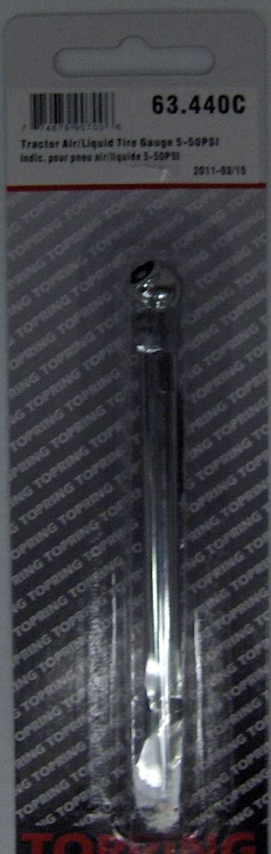TRACTOR AIR/LIQUID TIRE GAUGE 50PSI