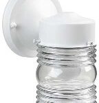 OUTDOOR JAM JAR LIGHT FIXTURE WHITE