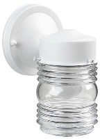 OUTDOOR JAM JAR LIGHT FIXTURE WHITE