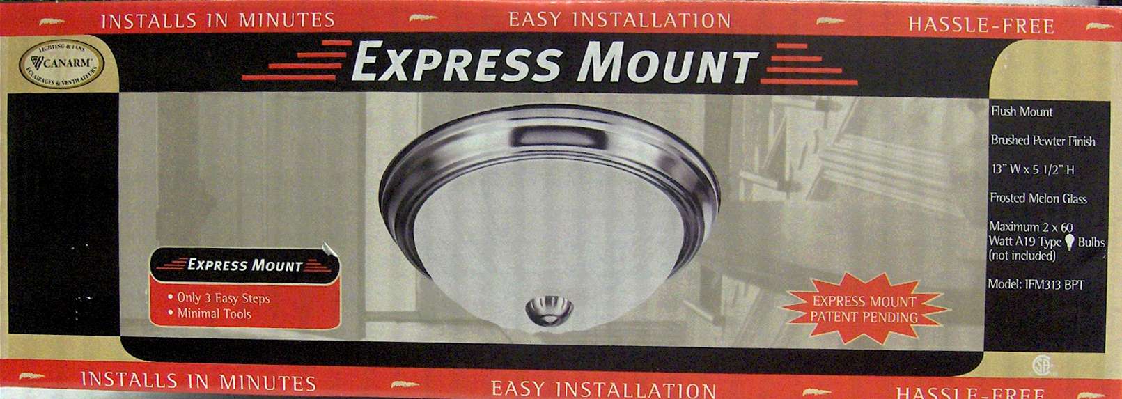 SIGNATURE FLUSH MOUNT 13IN PEWTER