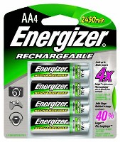 RECHARGEABLE BATTERY NIMH AA 4 PACK