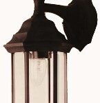 OUTDOOR WALL LANTERN BEVELLED BLACK